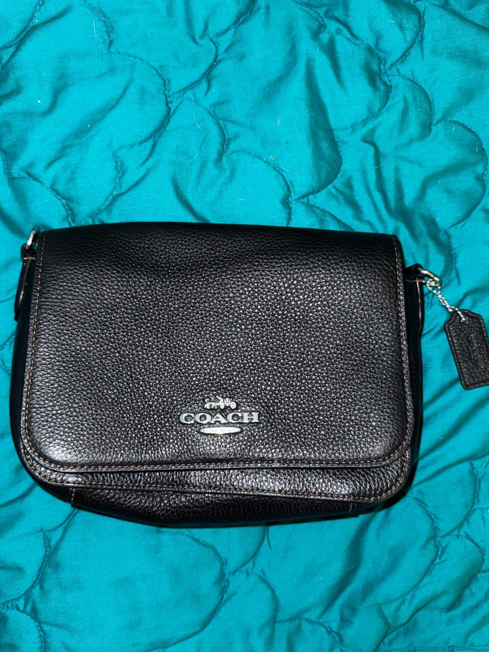 Coach black leather crossbody purse No Strap